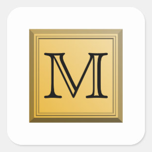 Gedrukt afbeelding van een aangepast monogram. vierkante sticker
