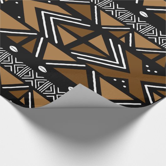 Gedrukt Afrikaans Bogolan cadeaupapier (Hoek)