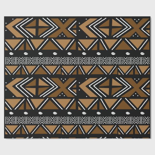 Gedrukt Afrikaans Bogolan cadeaupapier (Vlak)