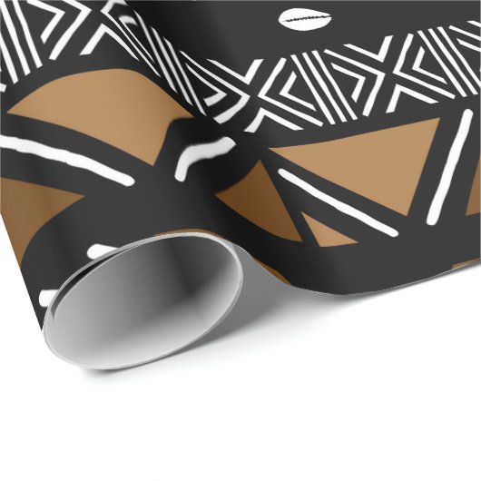 Gedrukt Afrikaans Bogolan cadeaupapier (Rol Hoek)