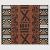 Gedrukt Afrikaans Bogolan cadeaupapier (Vlak)