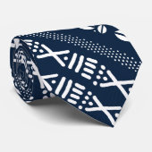 Gedrukt Afrikaans Modderdoek Denim Style Stropdas (Opgerold)