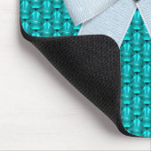 Gedrukt Aquamarine Heart Faux Jewel & Bow Muismat (Hoek)