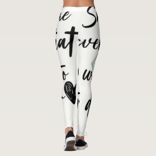 GEDRUKT B & W-ONTWERP OP Leggings (Achterkant)
