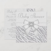 Gedrukt Baby shower met Glitter Zebra Print & Blin Kaart (Voorkant / Achterkant)