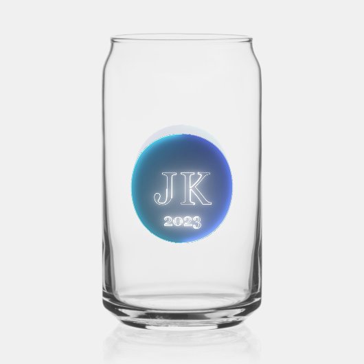 Gedrukt blik glas JK 2023 Blue Logo (Voorkant)