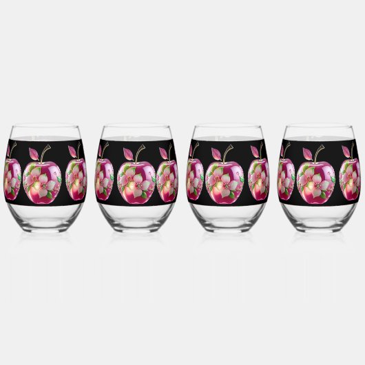 Gedrukt blikglas wijnglas zonder voet (Voorkant)