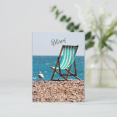 Gedrukt, Deckstoel aan de zijkant Briefkaart (Staand voorkant)