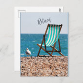 Gedrukt, Deckstoel aan de zijkant Briefkaart (Voorkant / Achterkant)