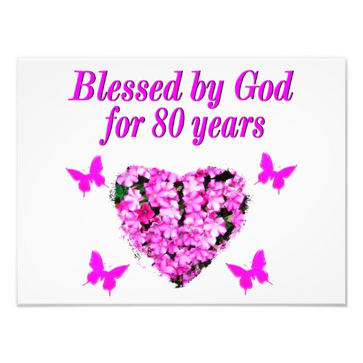 GEDRUKT DOOR GOD VOOR 80 JAAR, PLATTELIJK ONTWERP FOTO AFDRUK (Voorkant)