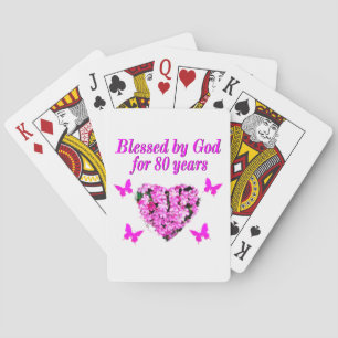 GEDRUKT DOOR GOD VOOR 80 JAAR, PLATTELIJK ONTWERP POKERKAARTEN