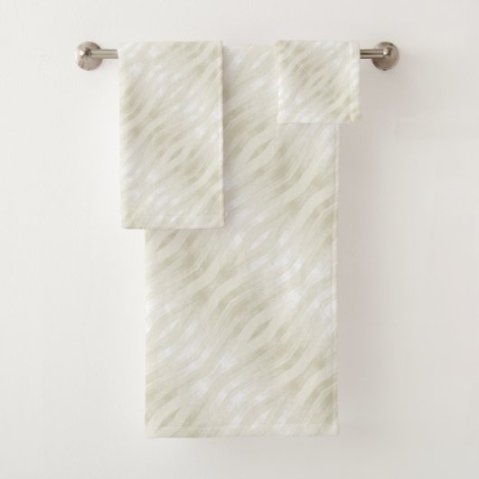 Gedrukt edellichtbeige en wit bad handdoek (Insitu)
