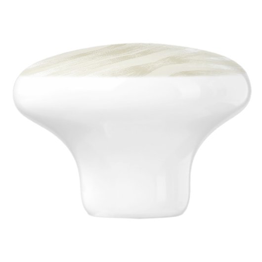 Gedrukt edellichtbeige en wit keramische knop (Zijkant)
