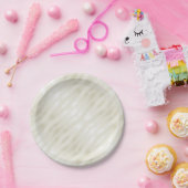 Gedrukt edellichtbeige en wit papieren bordje (Feest)