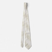 Gedrukt edellichtbeige en wit stropdas (Achterkant)