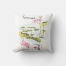 Gedrukt eenwoord geluk met waterLillies