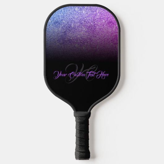 gedrukt effect Lichtgevend paars groen monogram Pickleball Paddle (Voorkant)
