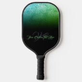 gedrukt effect Lichtgevend paars groen monogram Pickleball Paddle (Achterkant)