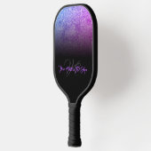 gedrukt effect Lichtgevend paars groen monogram Pickleball Paddle (Links)