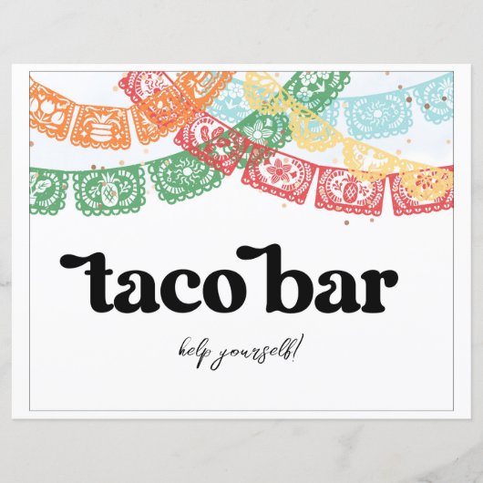 Gedrukt Fiesta Taco Bar Bord (Voorkant)