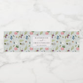 Gedrukt Floral Pattern Wedding Waterfles Etiket (Enkel label)