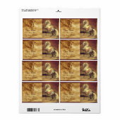 GEDRUKT GEDROOGD ZUURMONOGRAM, bruin Etiket (Full Sheet)