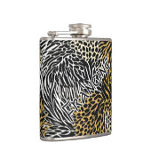 Gedrukt gemengd dier zebra luipaard tijger gemengd heupfles (Rechts)