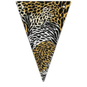 Gedrukt gemengd dier zebra luipaard tijger gemengd vlaggetjes (Derde vlag)