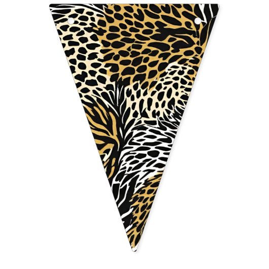 Gedrukt gemengd dier zebra luipaard tijger gemengd vlaggetjes (Eerste vlag)