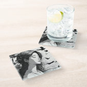 Gedrukt Glazen Onderzetter (Schuin)