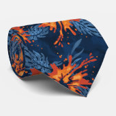 Gedrukt Hibiscus Hawaiian Floral, dubbelzijdig bed Stropdas (Opgerold)