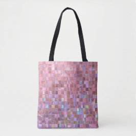 Gedrukt Hologram Roze Mozaïek Tote Bag