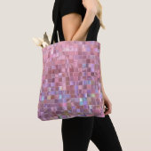 Gedrukt Hologram Roze Mozaïek Tote Bag (Dichtbij)
