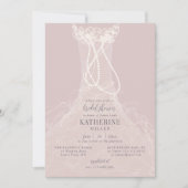 Gedrukt in parels Blush Ruffle Dress Vrijgezellenf Kaart (Voorkant)