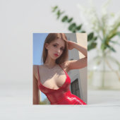 Gedrukt in rood Briefkaart (Staand voorkant)