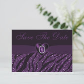 Gedrukt Jewel Heart & Glitter Save the Date (Staand voorkant)