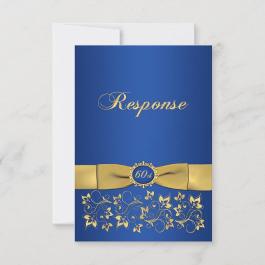 GEDRUKT LINT Fantasie Vorm 60e Verjaardag RSVP Kaart (Voorkant)