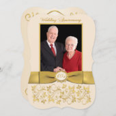 GEDRUKT LINT Fantasie Vorm Uitnodiging 60-jarig Ju (Voorkant / Achterkant)