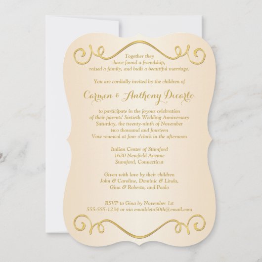 GEDRUKT LINT Fantasie Vorm Uitnodiging 60-jarig Ju (Achterkant)