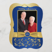 GEDRUKT LINT Fantasie Vorm Uitnodiging 60-jarig Ju (Voorkant / Achterkant)