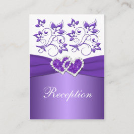 GEDRUKT LINT Paarse Witte Bloemen Behuizing Kaart