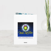 GEDRUKT LINT Zilveren, Turkooizen Damast Bedankkaa Bedankkaart (Achterkant)