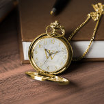 Gedrukt marmer en goud monogram zakhorloge<br><div class="desc">Gedrukt zwart marmer en goud monogram ontwerp ideaal als een bruiloft of jubileum cadeau,  afstuderen,  vaders dag,  kerst,  etc</div>