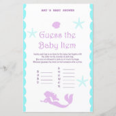 Gedrukt Mermaid Baby shower Game (Voorkant)
