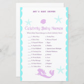 Gedrukt Mermaid Baby shower Game (Voorkant / Achterkant)