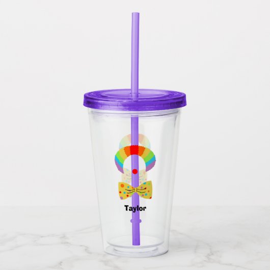 Gedrukt met Rainbow Wig Illustralized Acryl Drinkbeker (Voorkant)