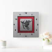 Gedrukt metaal ziet Dirt Bike eruit Vierkante Klok (Huis)