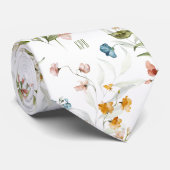 Gedrukt monogram op kleurrijke Floral still Life A Stropdas (Opgerold)