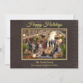 Gedrukt nama bruin alligator structuur foto feestdagenkaart (Voorkant)