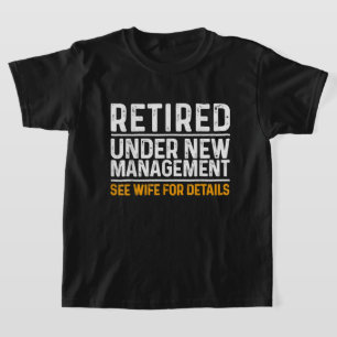 Gedrukt onder nieuw beheer Zie vrouw voor meer inf T-shirt